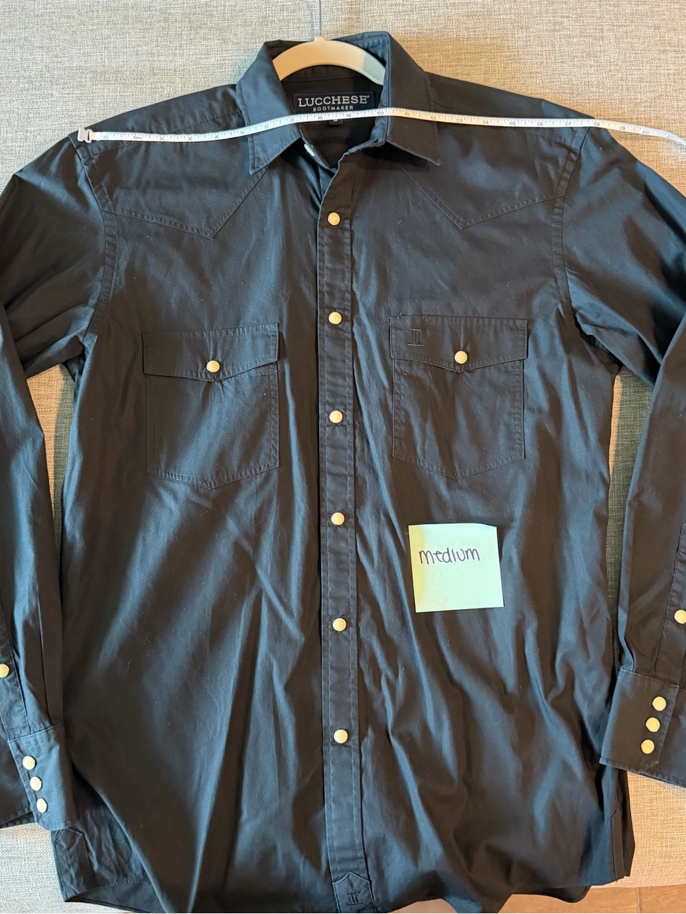 Lucchese Black Long-Sleeve Western Button-Down Shirt